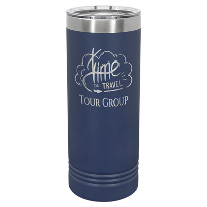 Custom Laser Engraved 22oz Stainless Steel Skinny Tumbler - Upload Your Logo, Brand, or Image