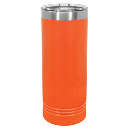 Custom Laser Engraved 22oz Stainless Steel Skinny Tumbler - Upload Your Logo, Brand, or Image