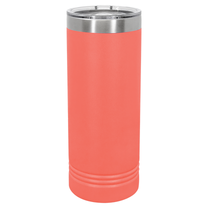 Custom Laser Engraved 22oz Stainless Steel Skinny Tumbler - Upload Your Logo, Brand, or Image