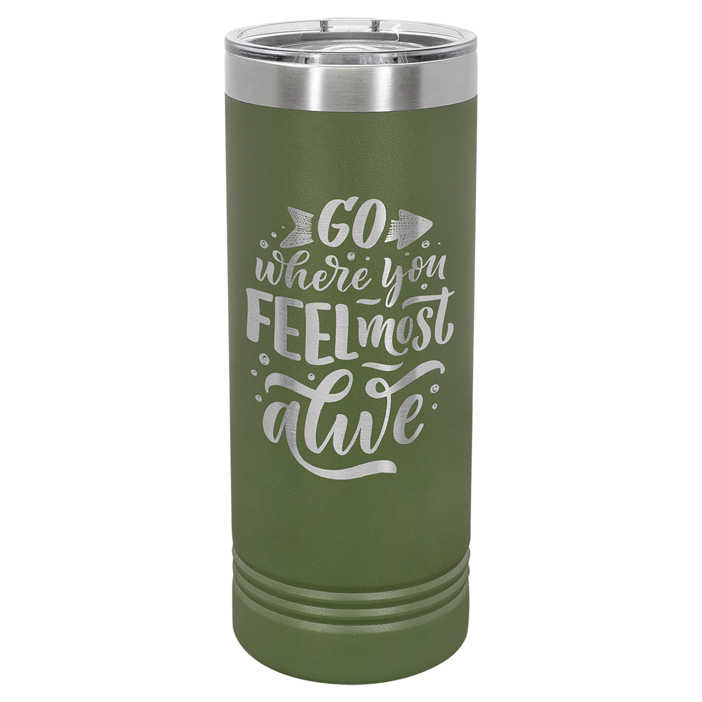 Custom Laser Engraved 22oz Stainless Steel Skinny Tumbler - Upload Your Logo, Brand, or Image