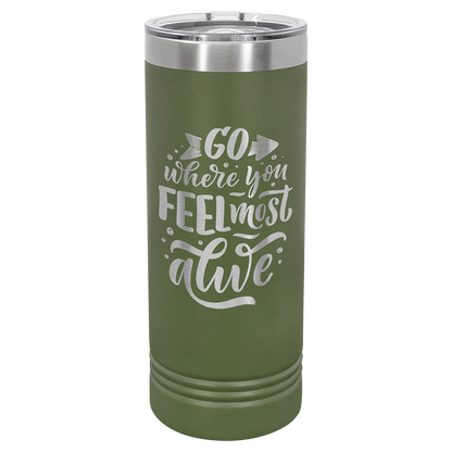 Custom Laser Engraved 22oz Stainless Steel Skinny Tumbler - Upload Your Logo, Brand, or Image
