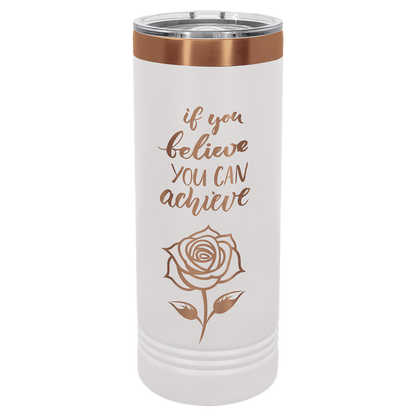 Custom Laser Engraved 22oz Stainless Steel Skinny Tumbler - Upload Your Logo, Brand, or Image