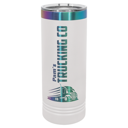 Custom Laser Engraved 22oz Stainless Steel Skinny Tumbler - Upload Your Logo, Brand, or Image