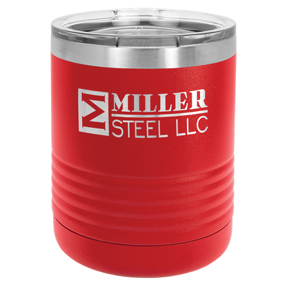 Custom Laser Engraved 10oz Stainless Steel Drink Tumbler - Upload Your Logo, Brand, or Image
