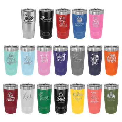 Custom Laser Engraved 20oz Stainless Steel Tumbler - Upload Your Logo, Brand, or Image