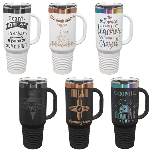 Custom Laser Engraved 40oz Stainless Steel Tumbler - Upload Your Logo, Brand, or Image