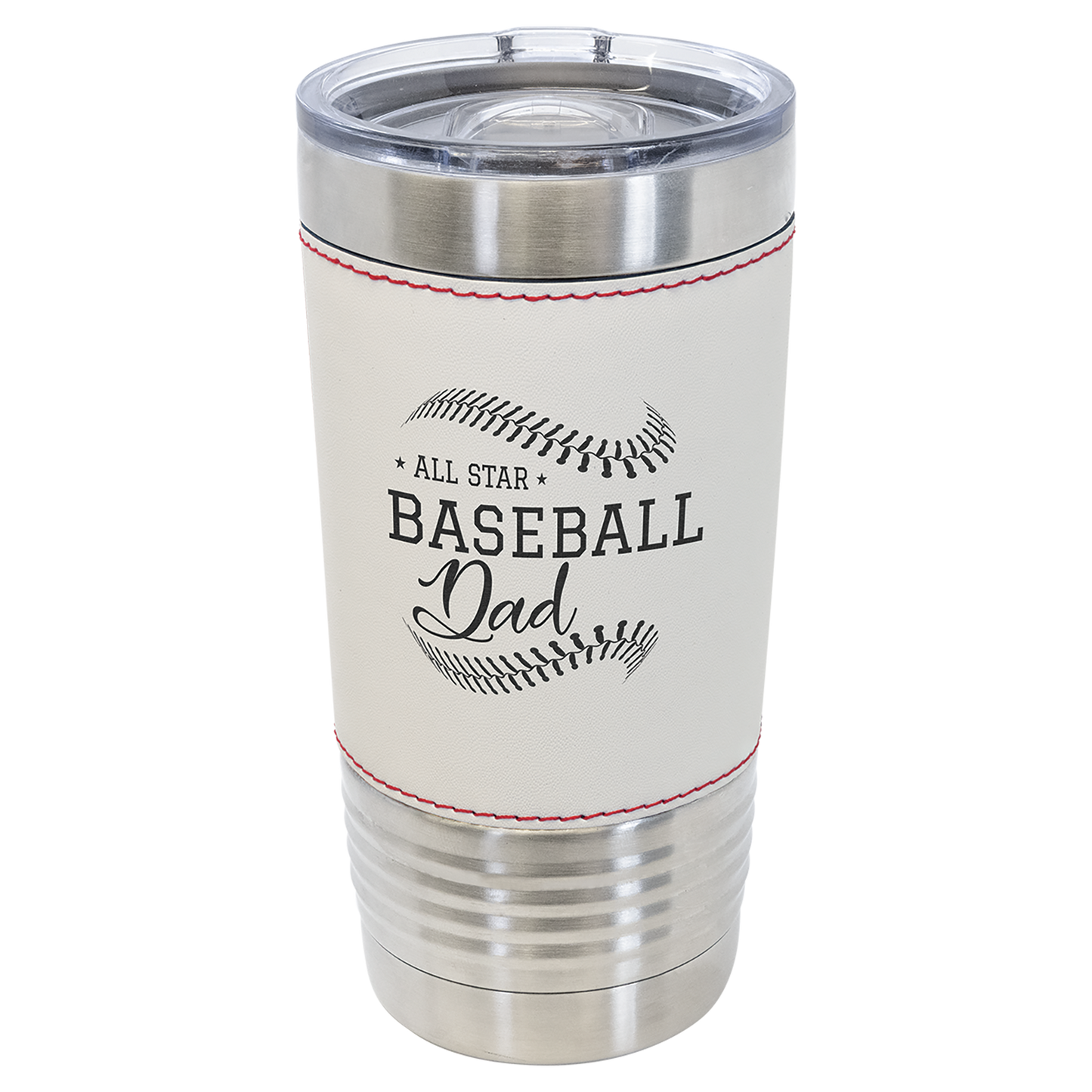 Custom Laser Engraved 20oz Sports Themed Leatherette Tumbler - Upload Your Logo, Brand, or Image