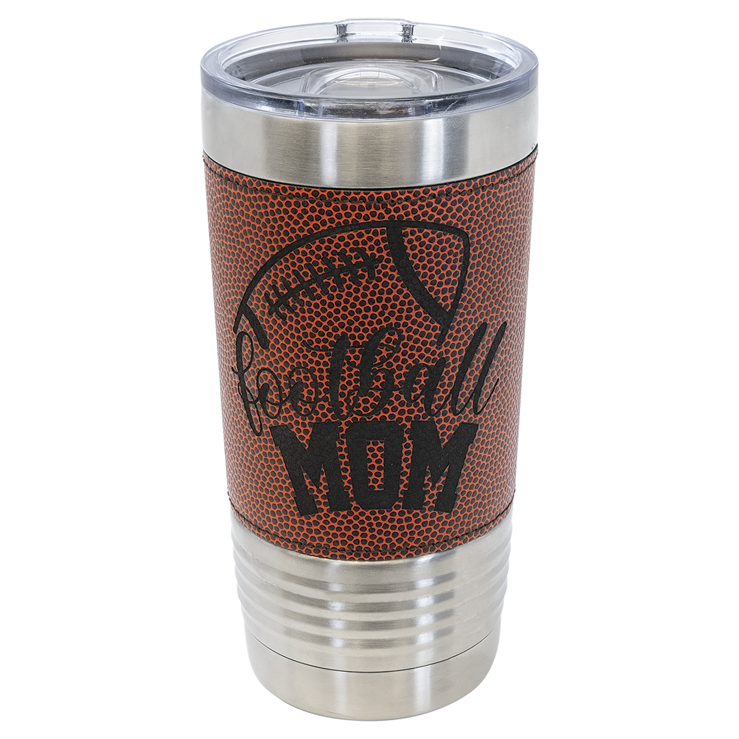 Custom Laser Engraved 20oz Sports Themed Leatherette Tumbler - Upload Your Logo, Brand, or Image