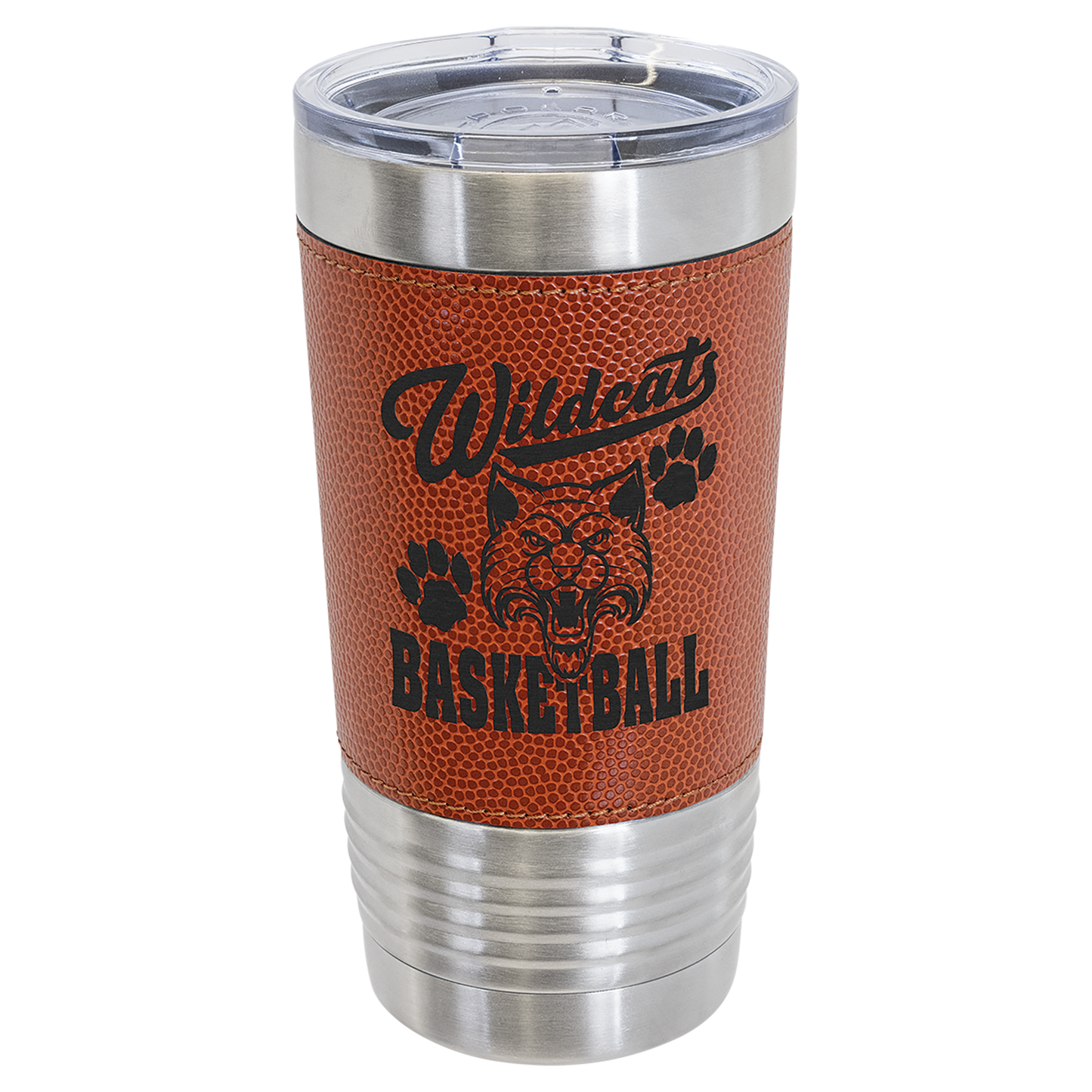 Custom Laser Engraved 20oz Sports Themed Leatherette Tumbler - Upload Your Logo, Brand, or Image