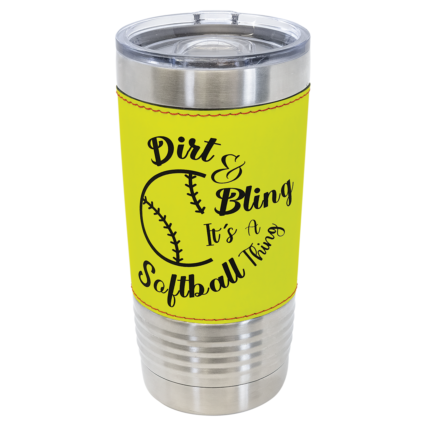 Custom Laser Engraved 20oz Sports Themed Leatherette Tumbler - Upload Your Logo, Brand, or Image