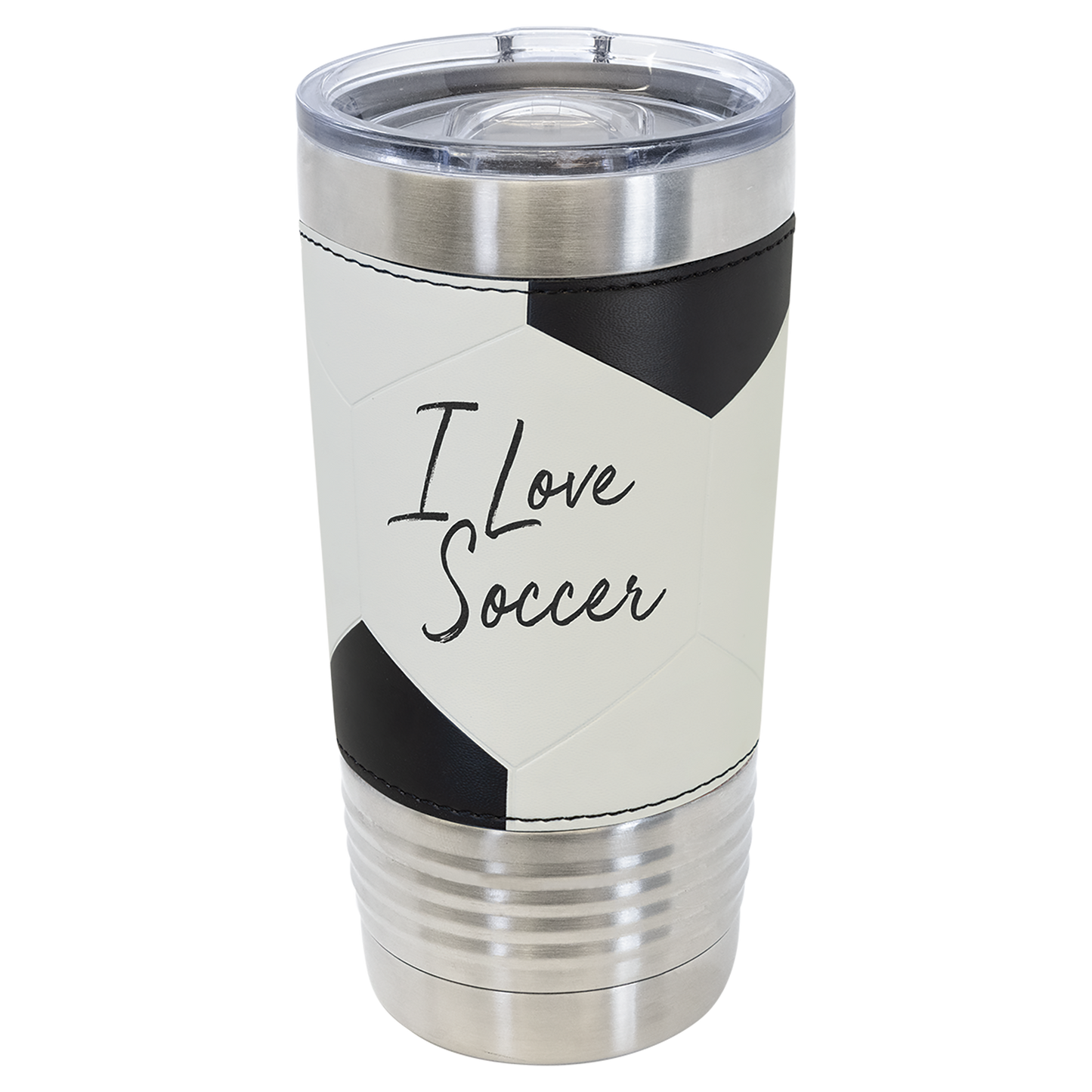 Custom Laser Engraved 20oz Sports Themed Leatherette Tumbler - Upload Your Logo, Brand, or Image
