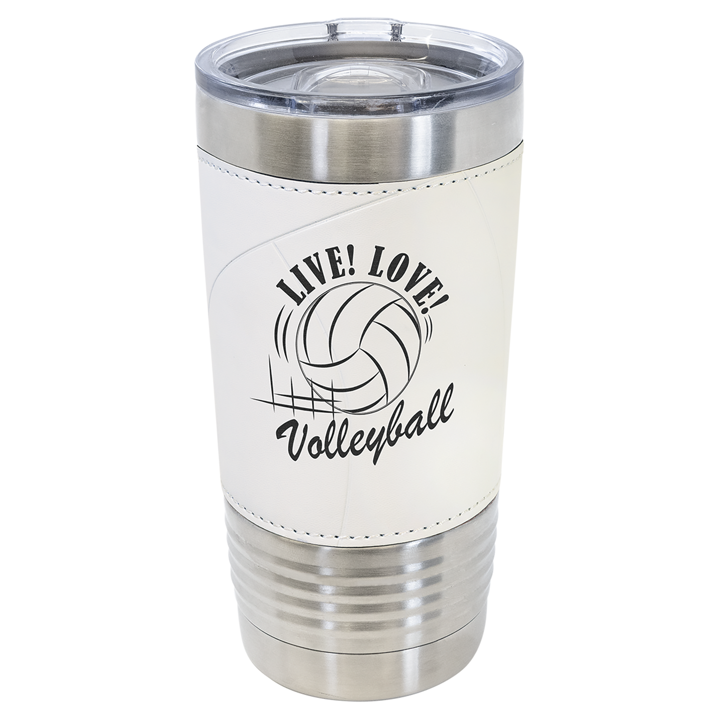 Custom Laser Engraved 20oz Sports Themed Leatherette Tumbler - Upload Your Logo, Brand, or Image