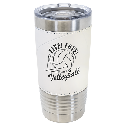 Custom Laser Engraved 20oz Sports Themed Leatherette Tumbler - Upload Your Logo, Brand, or Image