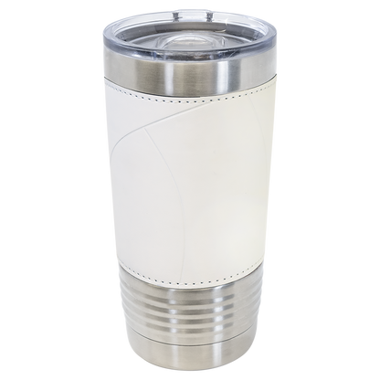 Custom Laser Engraved 20oz Sports Themed Leatherette Tumbler - Upload Your Logo, Brand, or Image