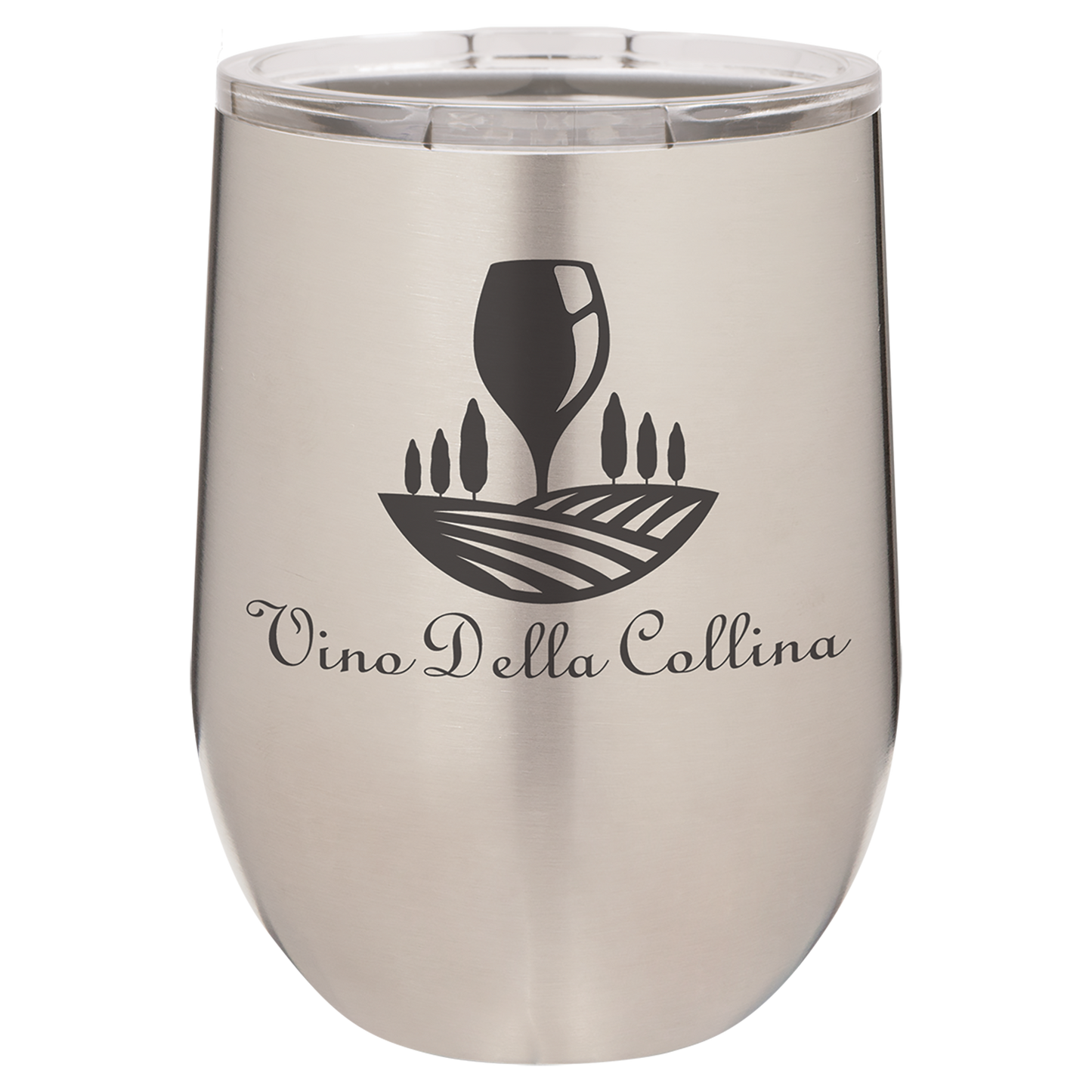 Custom Laser Engraved 12oz Stainless Steel Wine Tumbler - Upload Your Logo, Brand, or Image