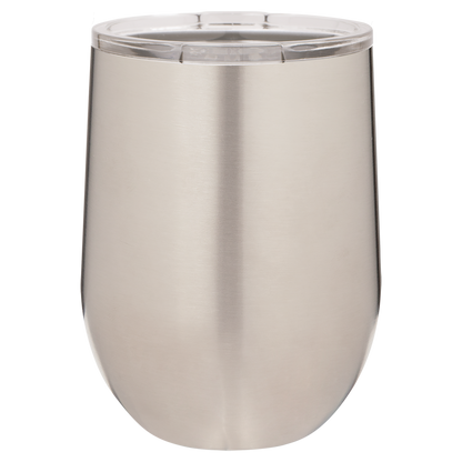 Custom Laser Engraved 12oz Stainless Steel Wine Tumbler - Upload Your Logo, Brand, or Image