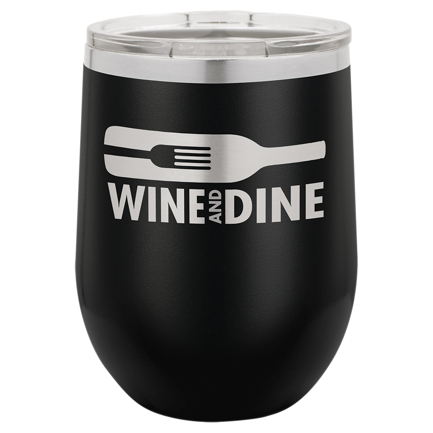Custom Laser Engraved 12oz Stainless Steel Wine Tumbler - Upload Your Logo, Brand, or Image