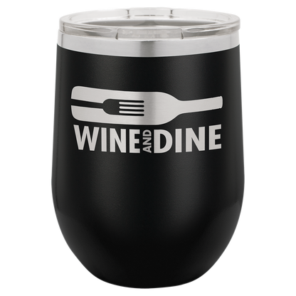 Custom Laser Engraved 12oz Stainless Steel Wine Tumbler - Upload Your Logo, Brand, or Image