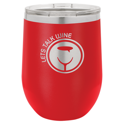 Custom Laser Engraved 12oz Stainless Steel Wine Tumbler - Upload Your Logo, Brand, or Image