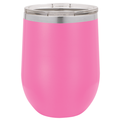 Custom Laser Engraved 12oz Stainless Steel Wine Tumbler - Upload Your Logo, Brand, or Image