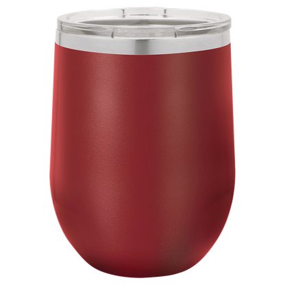 Custom Laser Engraved 12oz Stainless Steel Wine Tumbler - Upload Your Logo, Brand, or Image