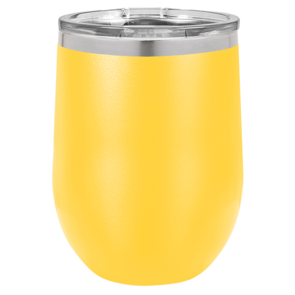 Custom Laser Engraved 12oz Stainless Steel Wine Tumbler - Upload Your Logo, Brand, or Image