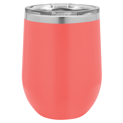 Custom Laser Engraved 12oz Stainless Steel Wine Tumbler - Upload Your Logo, Brand, or Image