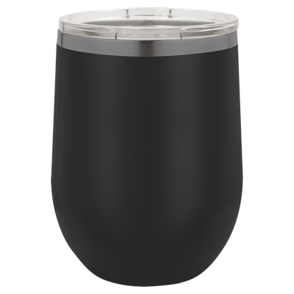 Custom Laser Engraved 12oz Stainless Steel Wine Tumbler - Upload Your Logo, Brand, or Image