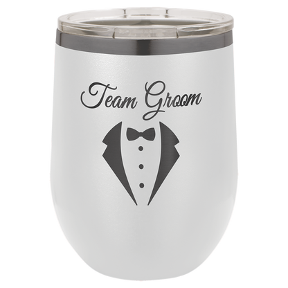 Custom Laser Engraved 12oz Stainless Steel Wine Tumbler - Upload Your Logo, Brand, or Image
