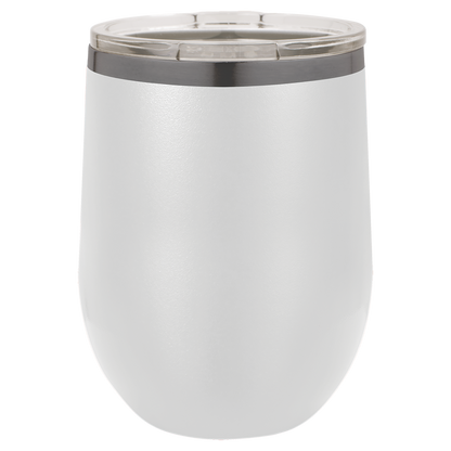 Custom Laser Engraved 12oz Stainless Steel Wine Tumbler - Upload Your Logo, Brand, or Image