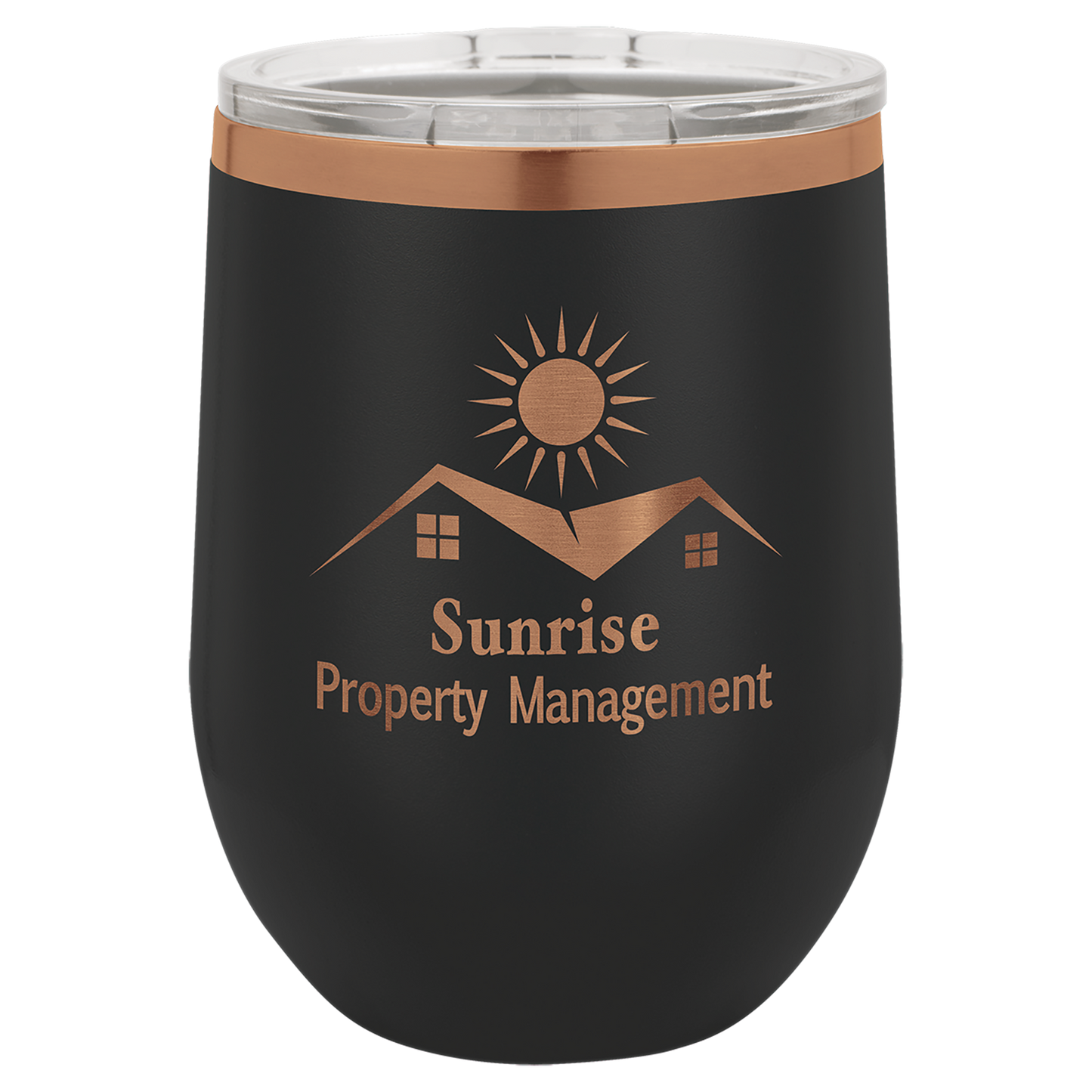 Custom Laser Engraved 12oz Stainless Steel Wine Tumbler - Upload Your Logo, Brand, or Image