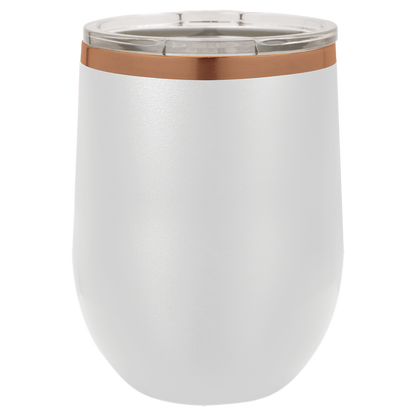 Custom Laser Engraved 12oz Stainless Steel Wine Tumbler - Upload Your Logo, Brand, or Image