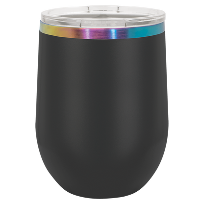 Custom Laser Engraved 12oz Stainless Steel Wine Tumbler - Upload Your Logo, Brand, or Image