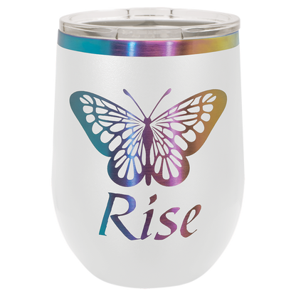 Custom Laser Engraved 12oz Stainless Steel Wine Tumbler - Upload Your Logo, Brand, or Image