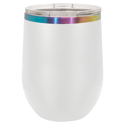 Custom Laser Engraved 12oz Stainless Steel Wine Tumbler - Upload Your Logo, Brand, or Image