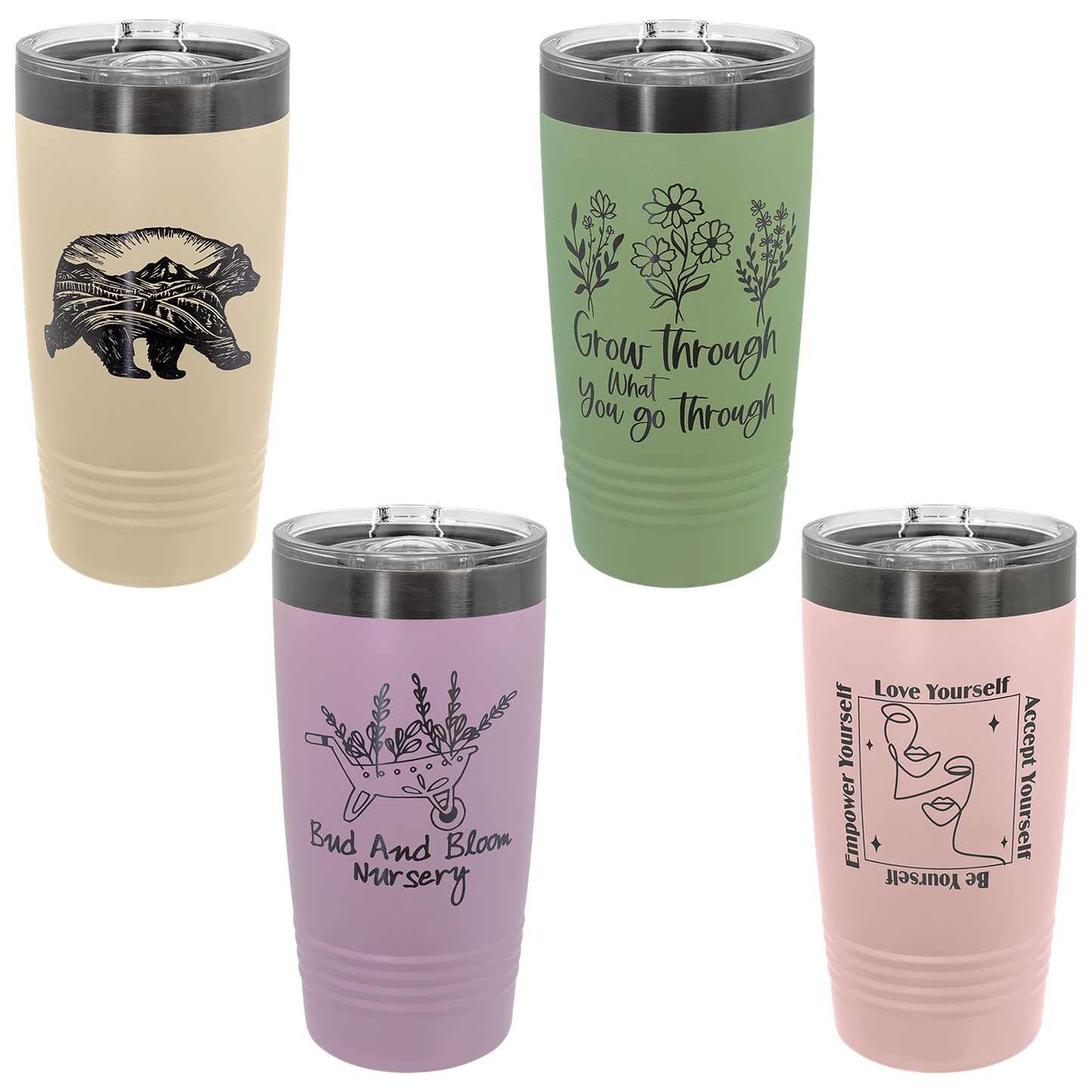 Custom Laser Engraved 20oz Stainless Steel Tumbler - Upload Your Logo, Brand, or Image