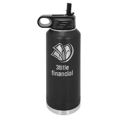 Custom Laser Engraved Stainless Steel Water Bottle 20oz 32oz 40oz - Upload Your Logo, Brand, or Image