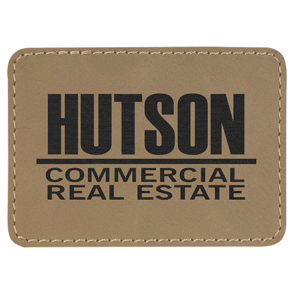 Richardson 112 Snap-back Truckers Hat with Custom Laser Engraved Rectangle Leatherette Patch - Upload Your Logo, Brand, or Image