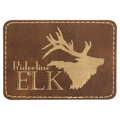 Richardson 112 Snap-back Truckers Hat with Custom Laser Engraved Rectangle Leatherette Patch - Upload Your Logo, Brand, or Image