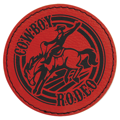 Richardson 112 Snap-back Truckers Hat with Custom Laser Engraved Round Leatherette Patch - Upload Your Logo, Brand, or Image