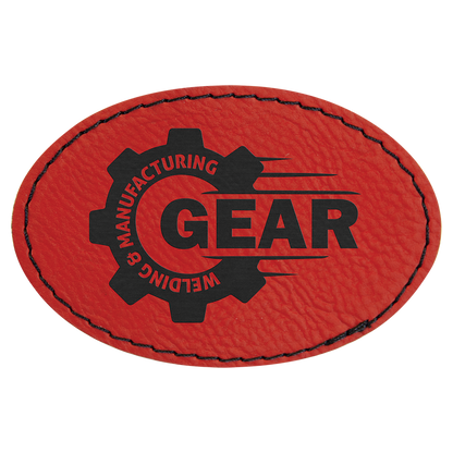 Richardson 112 Snap-back Truckers Hat with Custom Laser Engraved Oval Leatherette Patch - Upload Your Logo, Brand, or Image