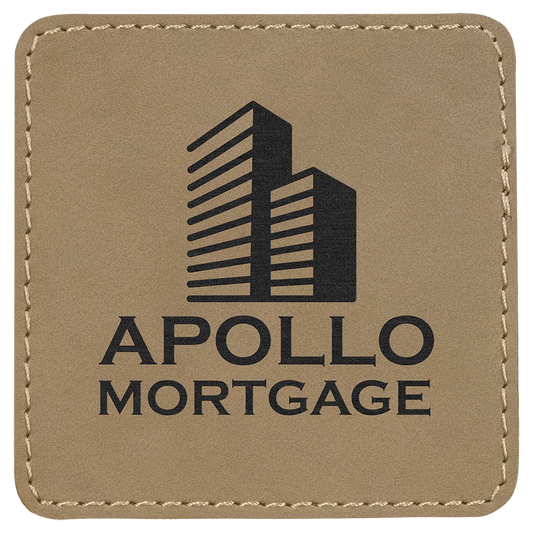 Richardson 112 Snap-back Truckers Hat with Custom Laser Engraved Square Leatherette Patch - Upload Your Logo, Brand, or Image