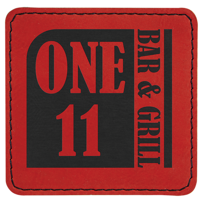 Richardson 112 Snap-back Truckers Hat with Custom Laser Engraved Square Leatherette Patch - Upload Your Logo, Brand, or Image