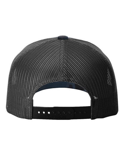 Richardson 112PFP Duck Camo Series - Snap-back Truckers Hat - Custom Branded Laser Engraved Leatherette Patch