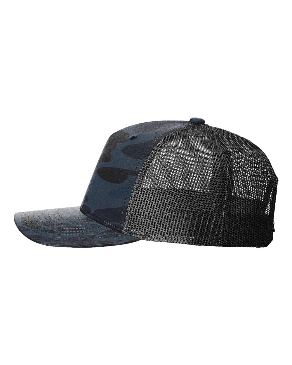 Richardson 112PFP Duck Camo Series - Snap-back Truckers Hat - Custom Branded Laser Engraved Leatherette Patch