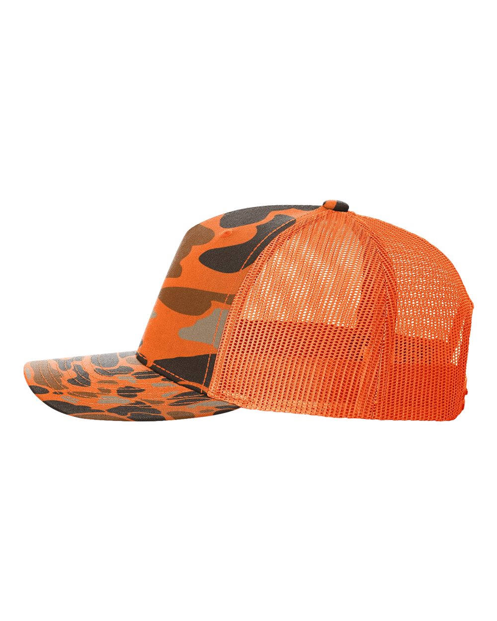 Richardson 112PFP Duck Camo Series - Snap-back Truckers Hat - Custom Branded Laser Engraved Leatherette Patch