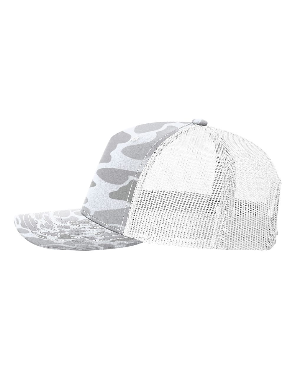 Richardson 112PFP Duck Camo Series - Snap-back Truckers Hat - Custom Branded Laser Engraved Leatherette Patch