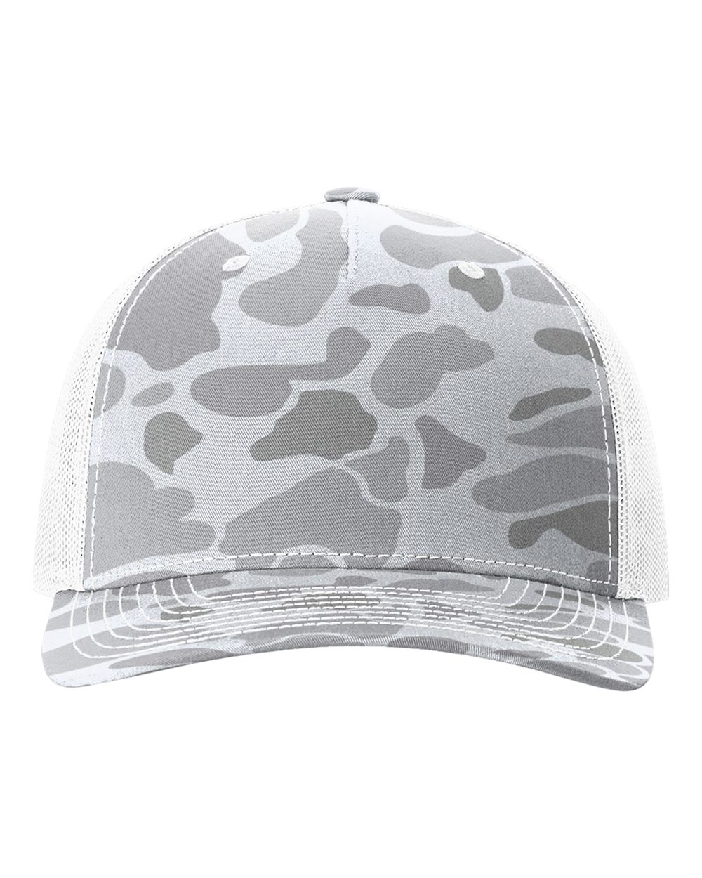 Richardson 112PFP Duck Camo Series - Snap-back Truckers Hat - Custom Branded Laser Engraved Leatherette Patch