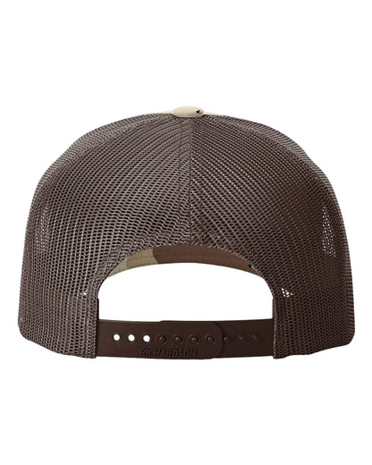 Richardson 112PFP Camo Series - Snap-back Truckers Hat - Custom Branded Laser Engraved Leatherette Patch
