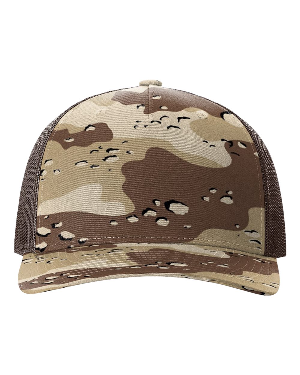 Richardson 112PFP Camo Series - Snap-back Truckers Hat - Custom Branded Laser Engraved Leatherette Patch